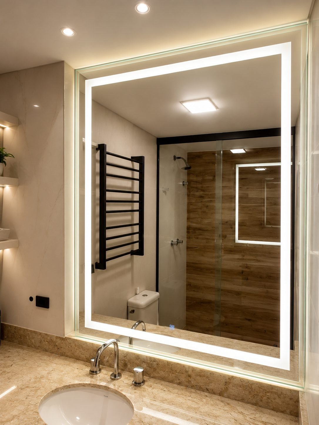 Espelho com LED frontal